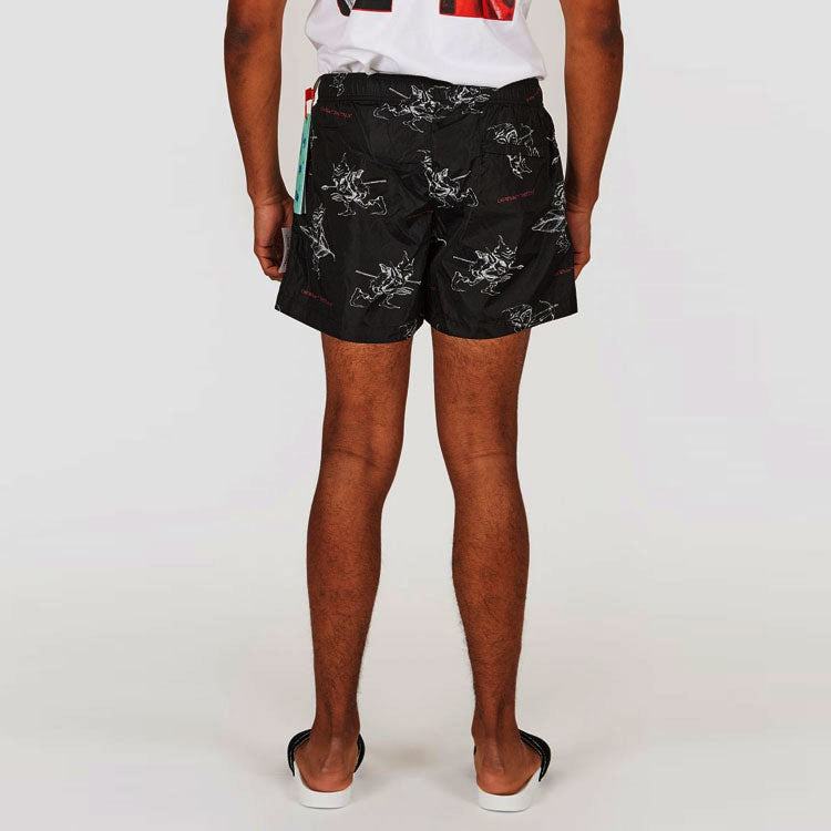 Off-White SS21 Pattern Printing Pants Black OMFA003R21FAB0031001