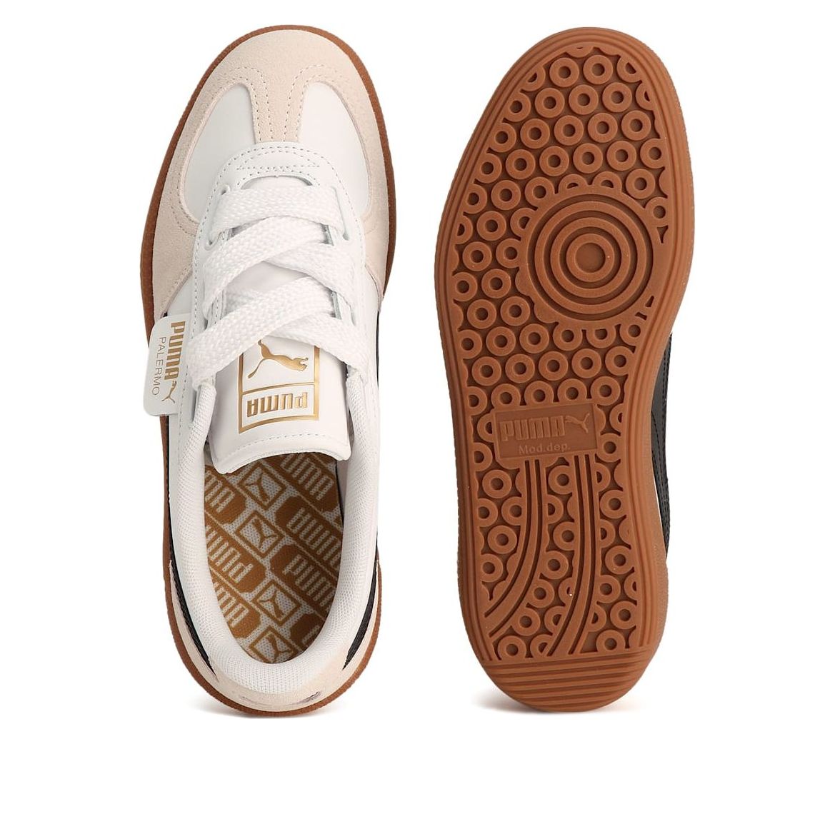 (WMNS) Puma Palermo Wide Lace SD 'White Black Vapor Grey' 402109-01