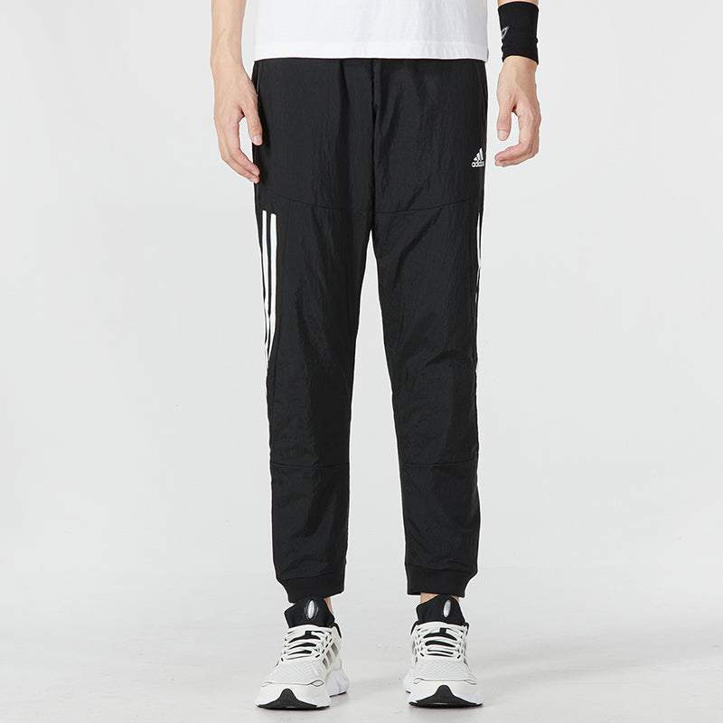 Men's adidas Stripe Logo Bundle Feet Woven Sports Pants/Trousers/Joggers Black HK2143
