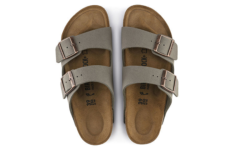 Birkenstock Arizona Birko-Flor Birkibuc Narrow Fit 'Stone' 0151213