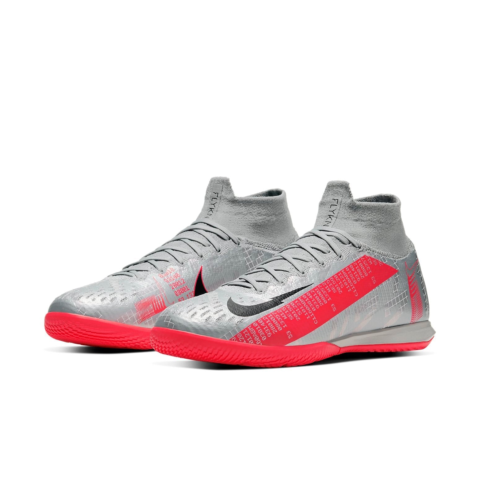 Nike Mercurial Superfly 7 Elite IC Indoor Court 'Metallic Bomber Grey Particle Grey Laser Crimson' AT7982-906