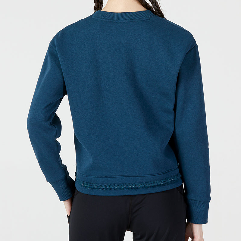 (WMNS) Under Armour Rival Fleece Mesh Crew Sweatshirt 'Blue' 1365847-413