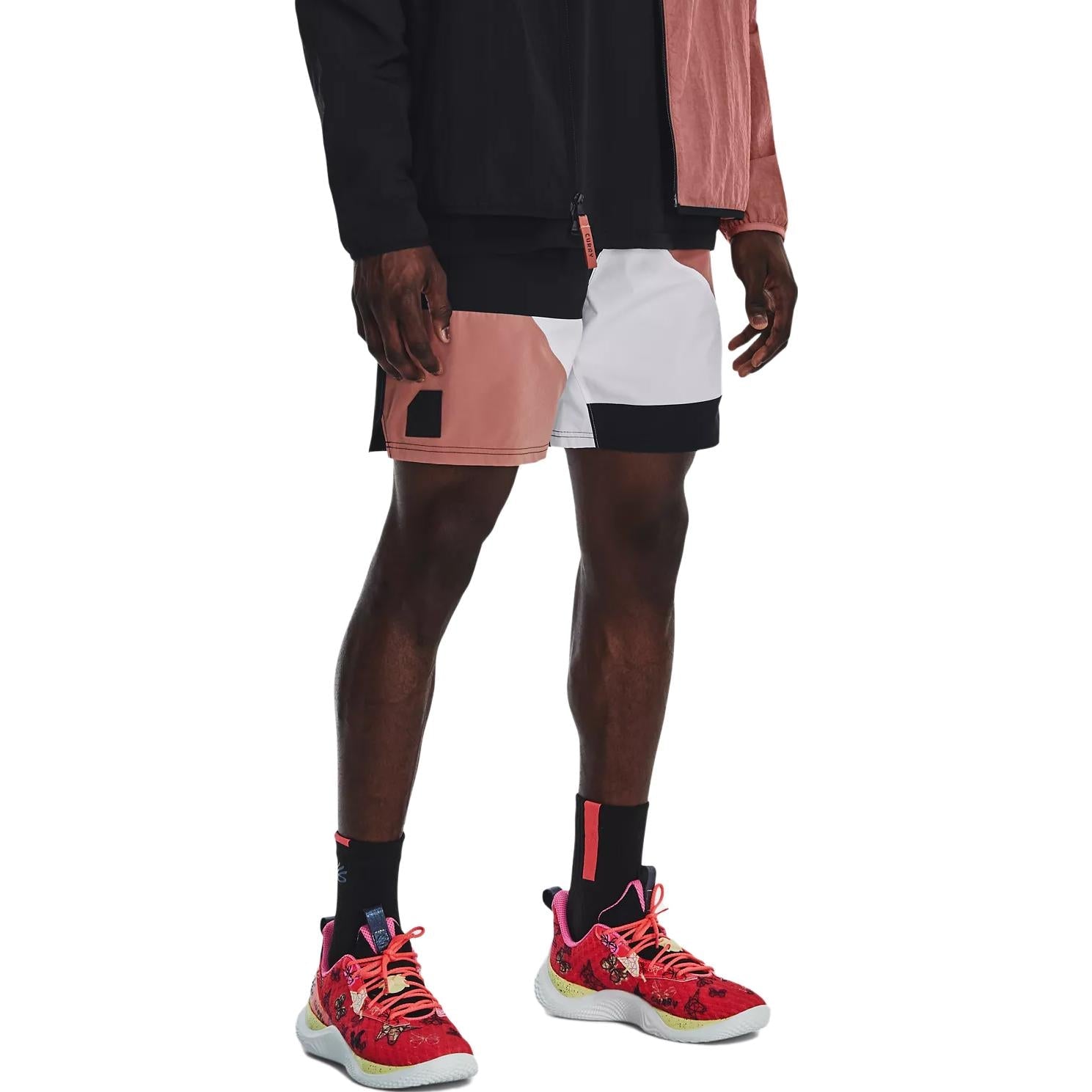 Under Armour Curry Woven 7 inch Basketball Shorts 'Black Pink White' 1377306-604