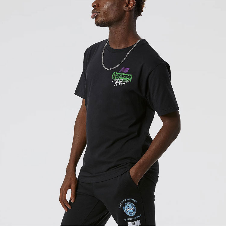 New Balance Hoops KL2 Goosebumps Short Sleeve T-shirt Asia Sizing 'Black' MT13928-BK