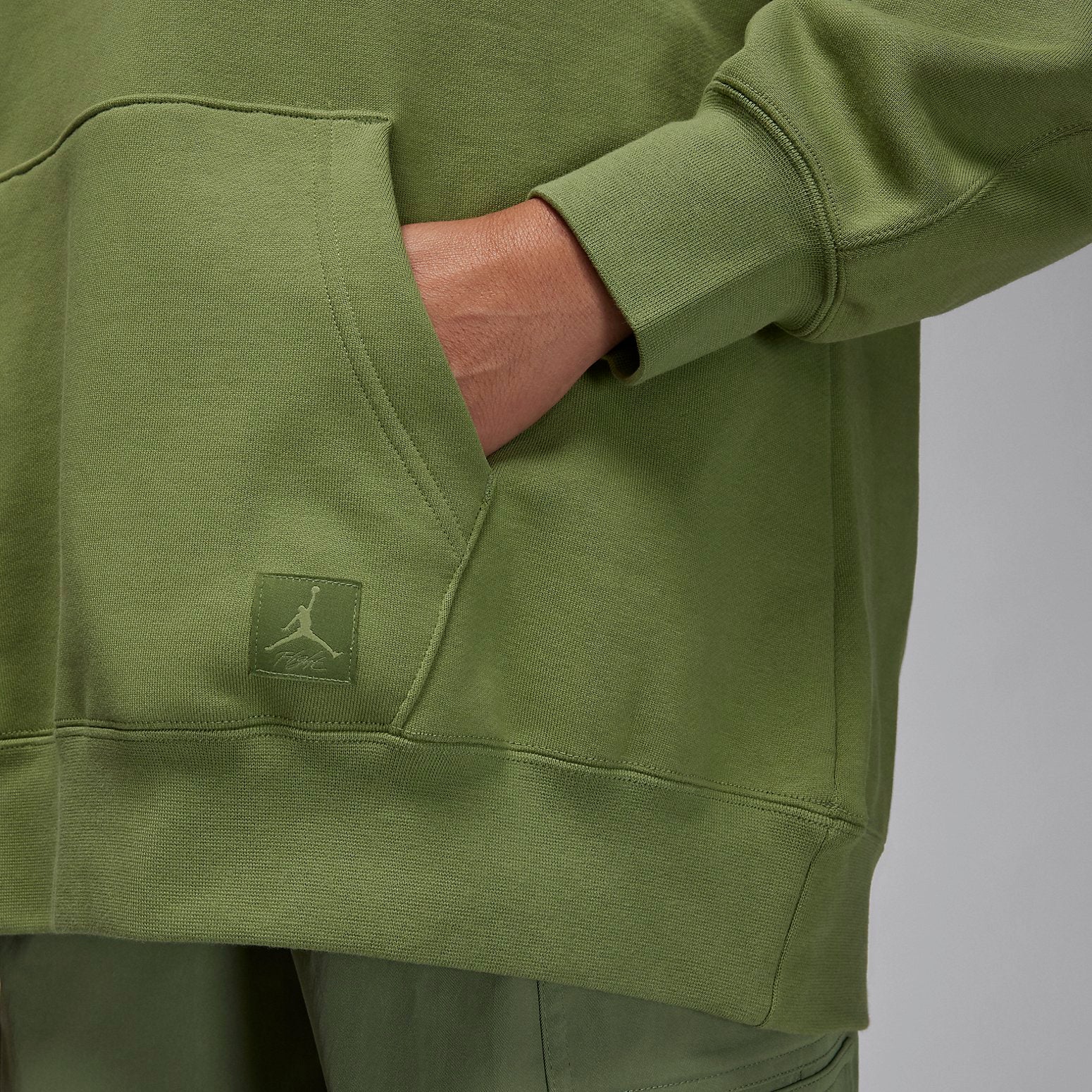 (WMNS) Air Jordan Flight Fleece Pullover Hoodie 'Sky J Light Olive' FB5111-340