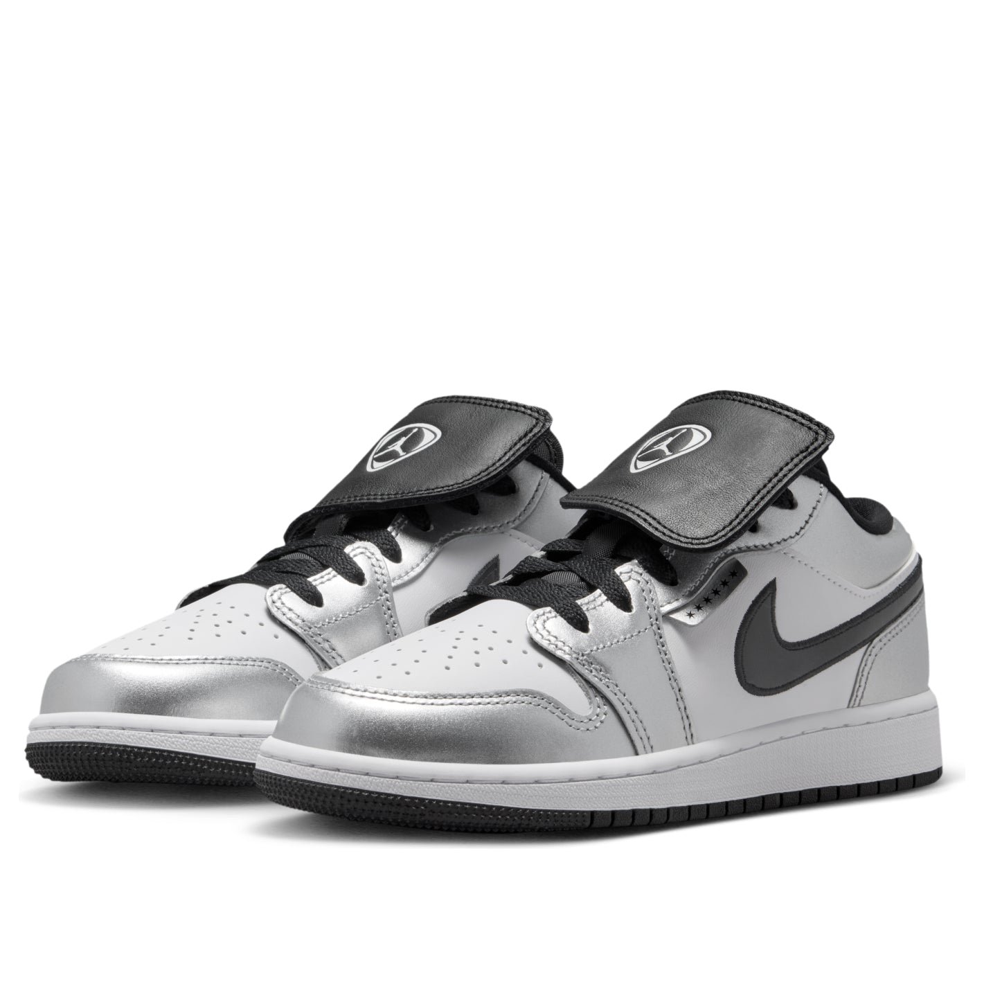 (GS) Air Jordan 1 Low SE 'White Black Metallic Silver' IR2310-100