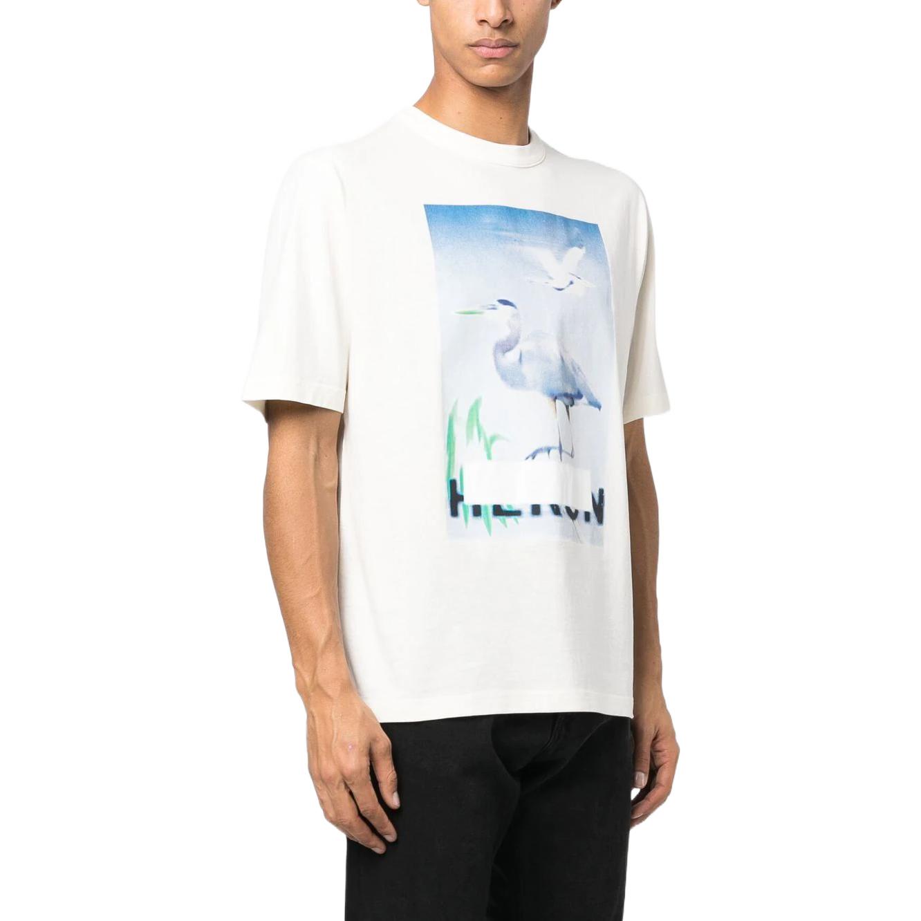 HERON PRESTON Censored Heron T-shirt 'White Light Blue' HMAA032S23JER0020140