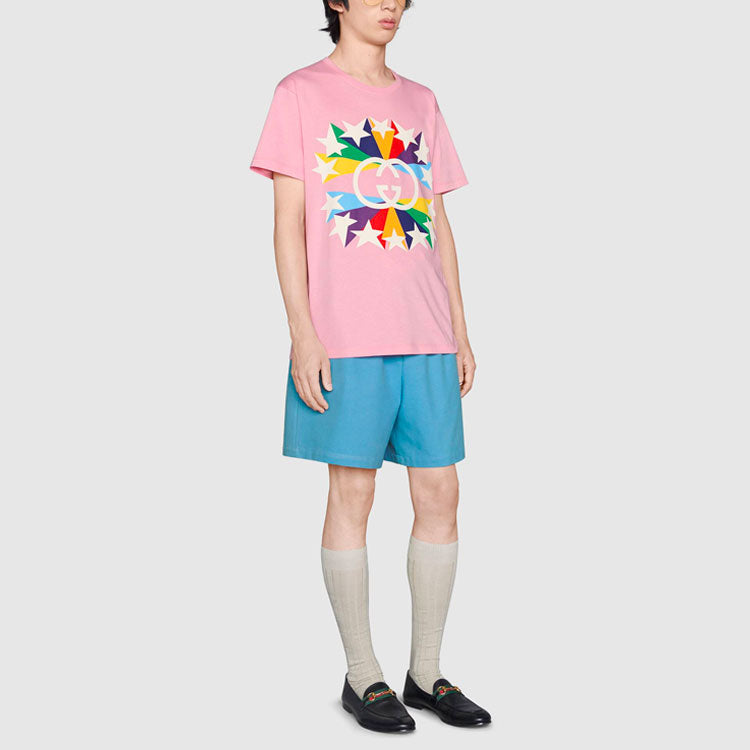 Gucci SS21 G Printing Cotton Short Sleeve Pink 548334-XJDNH-5904