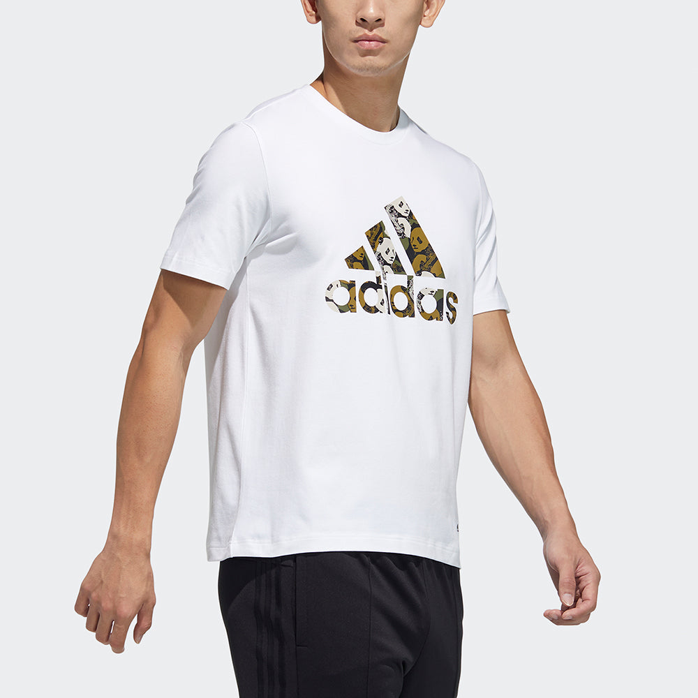 adidas China Tee M Panda Crew Neck Sports Short Sleeve White GP1849