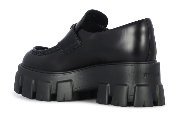 (WMNS) PRADA Brushed Leather Monolith Loafers 'Black' 1D649M_B4L_F0002_F_B055