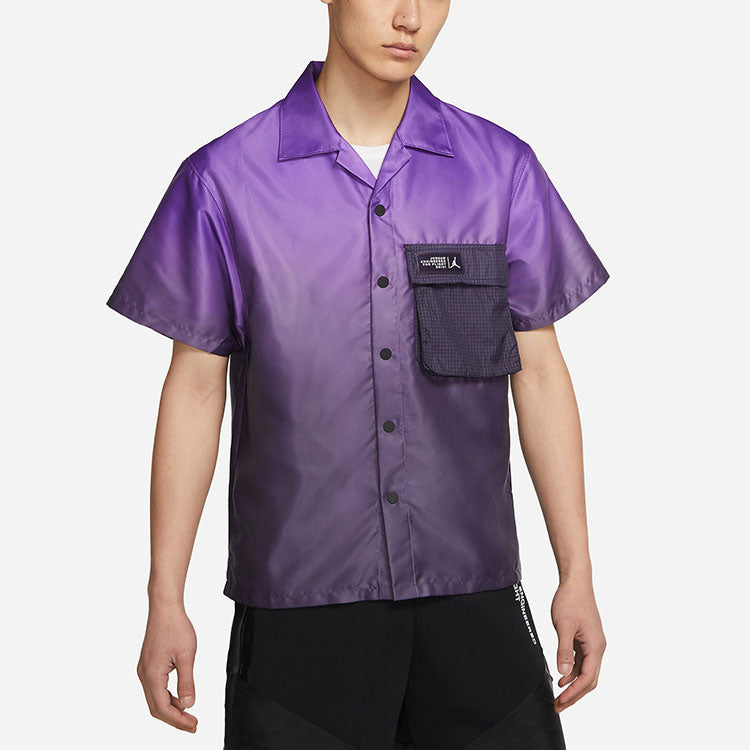 Air Jordan 23 Engineered Gradient Big Pocket Breathable Short Sleeve Shirt Purple CZ4821-578