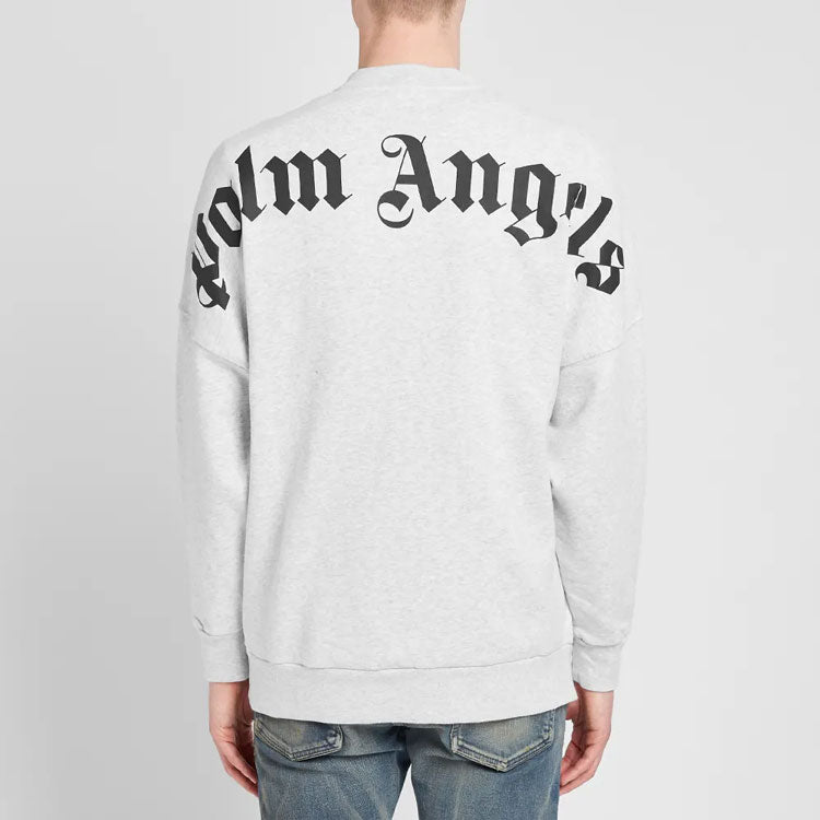 Men's PALM ANGELS Logo Over Sweatshirt Logo Pullover Gray PMBA021E194410020710