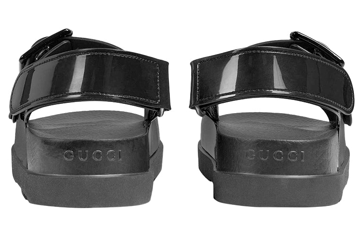 (WMNS) Gucci Mini Double G Sandal 'Black Rubber' 660243-J8700-1000