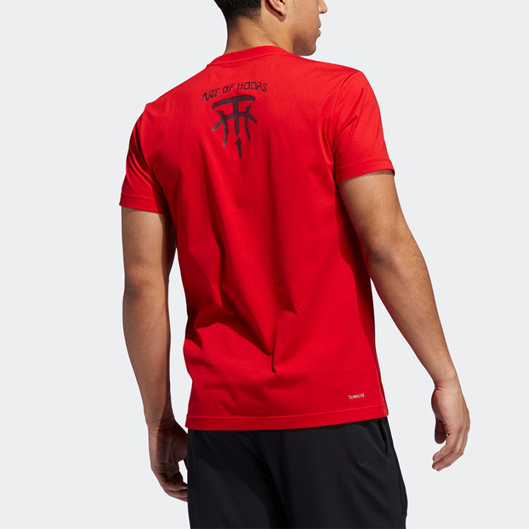 adidas Tmac Aoh CH8 Basketball Sports Round Neck Short Sleeve Red DZ0686