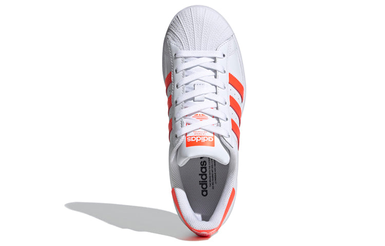 (GS) adidas originals Superstar J 'White Orange' FW3978