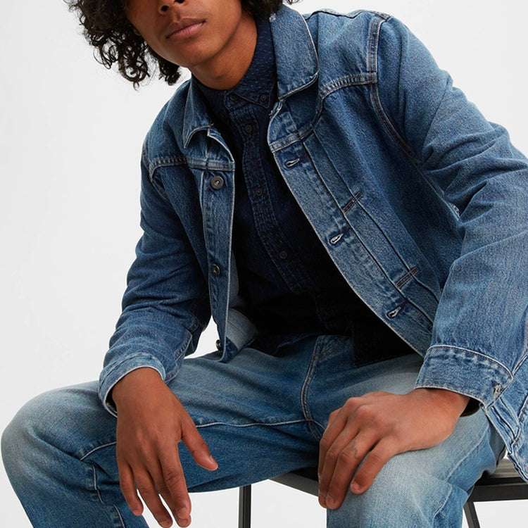 Men's Levis Midnight Blue Series Lapel Retro Denim Jacket Denim 28943-0019