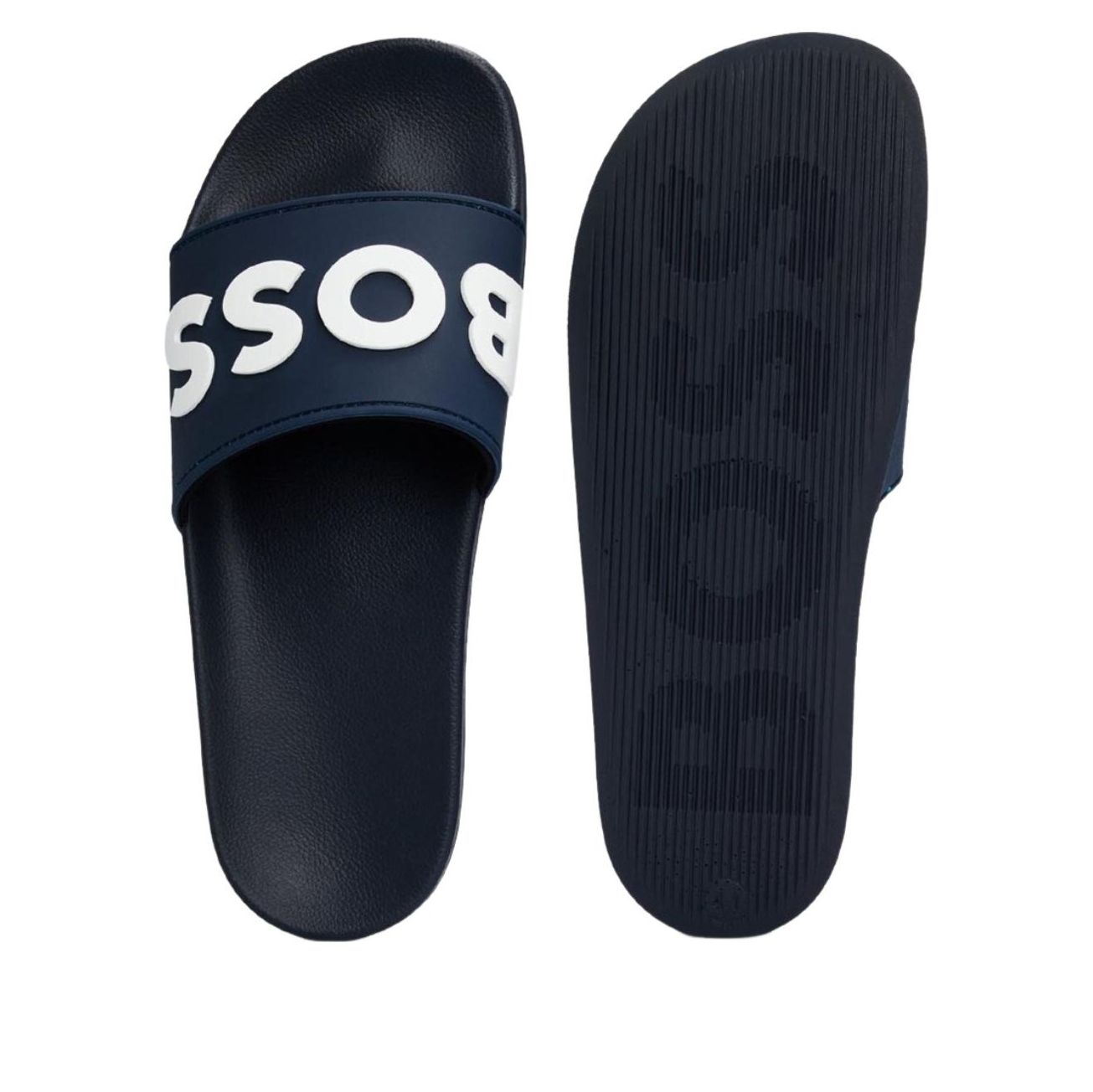 Hugo Boss Raised Italian Made Slides 'Dark Blue' 50498241-405