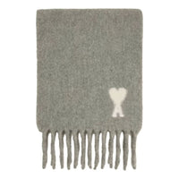 AMI PARIS FW25 De Coeur Alpaca Oversized Muffler 'Grey White' USF673-AW0004-050
