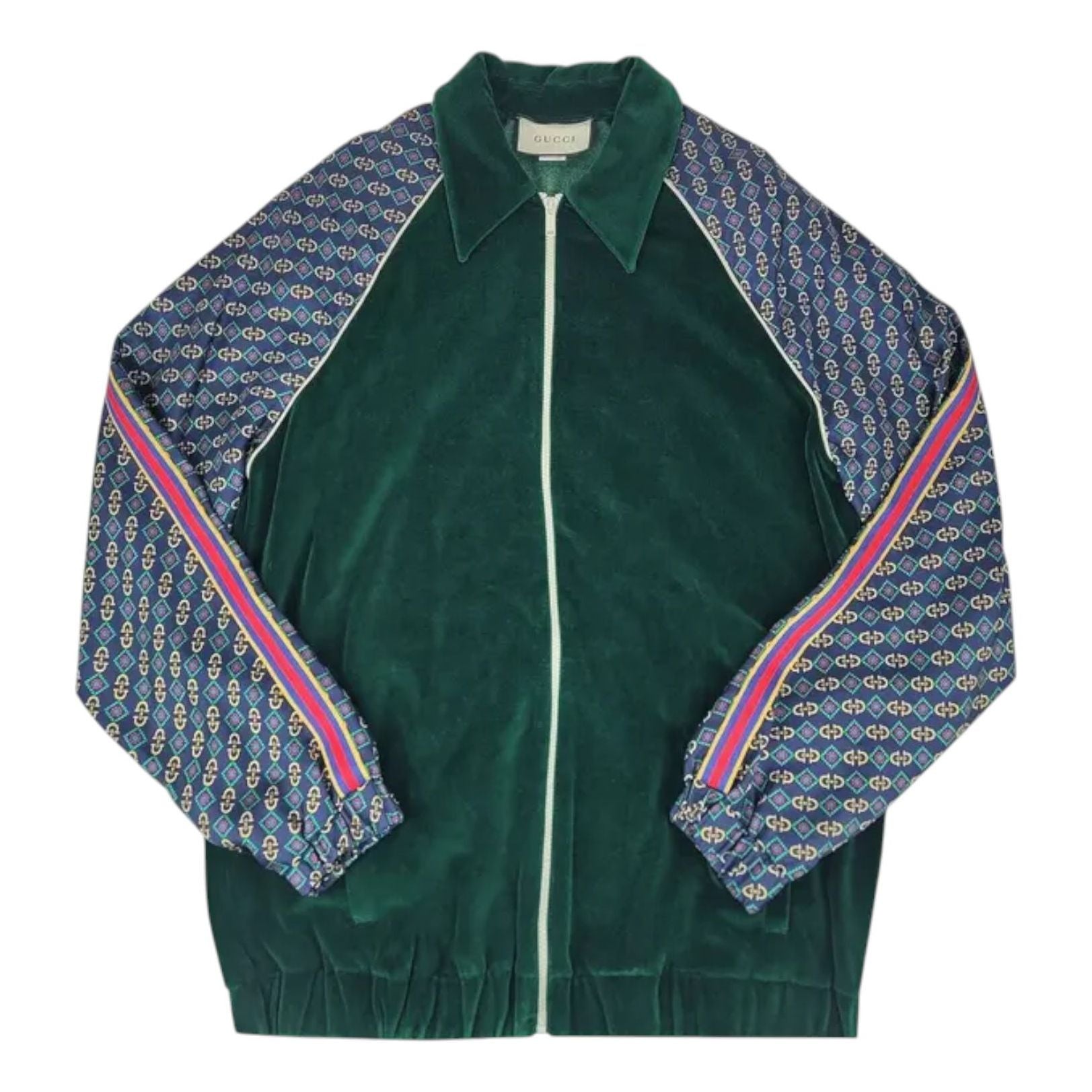 Gucci Oversized Velvet Mixed Media Jacket 'Green' 572725-XJA4Y-3129