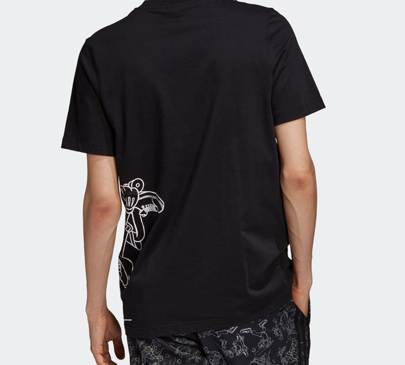 adidas originals x Crossover Disney Goofy Tee Side Large Printing Short Sleeve Black GD6029