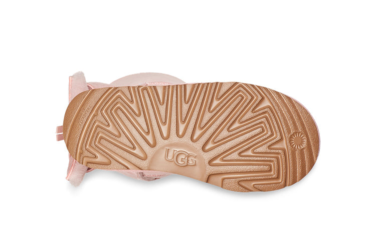 (PS) UGG Classic Mini II Cuffed Bow Pink Fleece Lined 1112298T-PCD