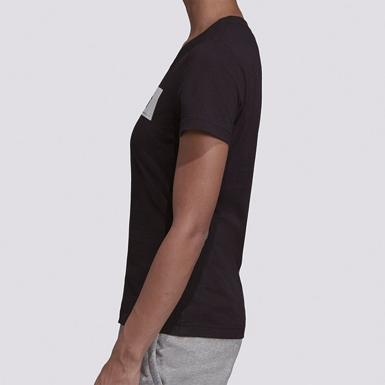 (WMNS) adidas Training Round Neck Pullover Short Sleeve 'Black' EI4586
