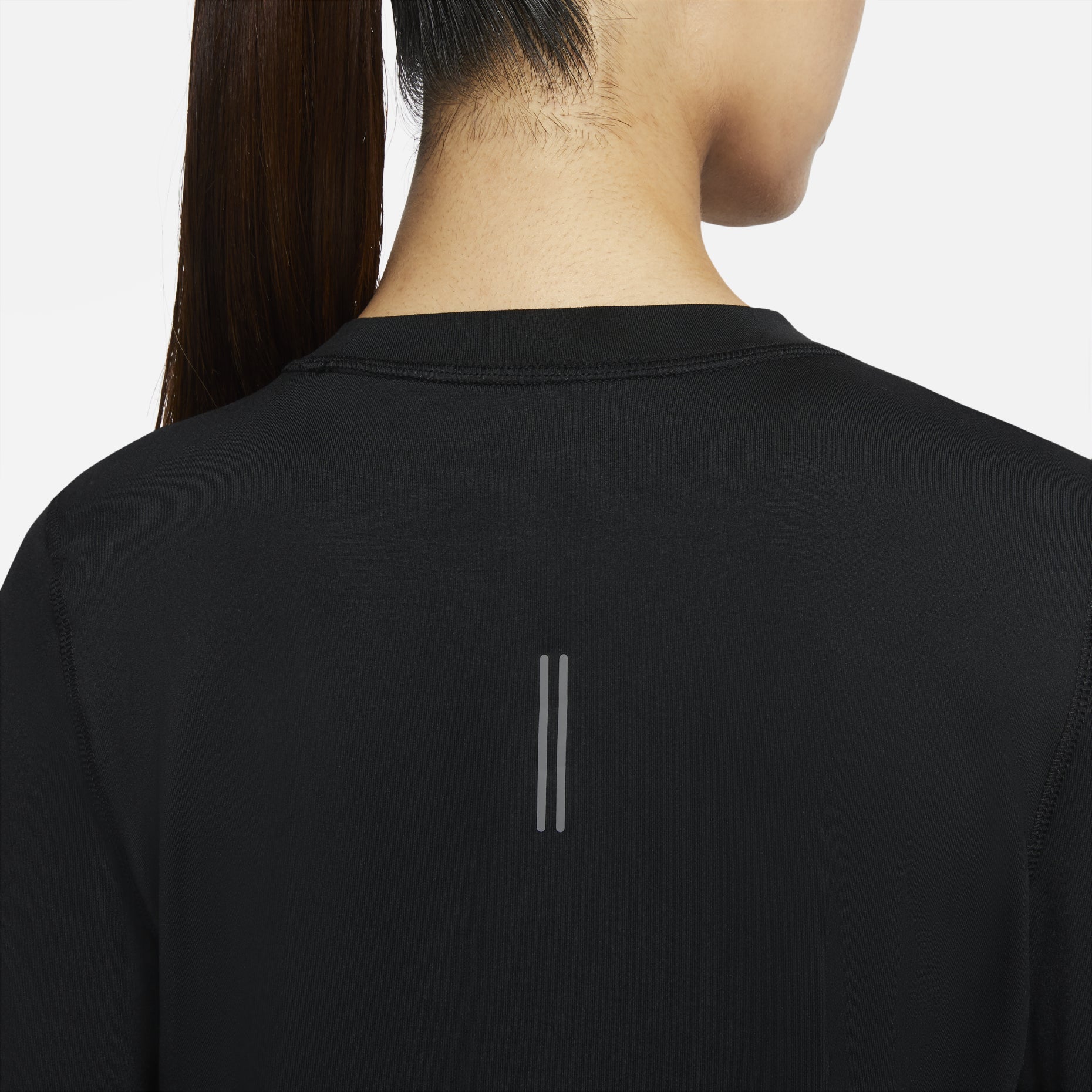 (WMNS) Nike Sports Running Round Neck Solid Color Long Sleeves Black T-Shirt CU3278-010
