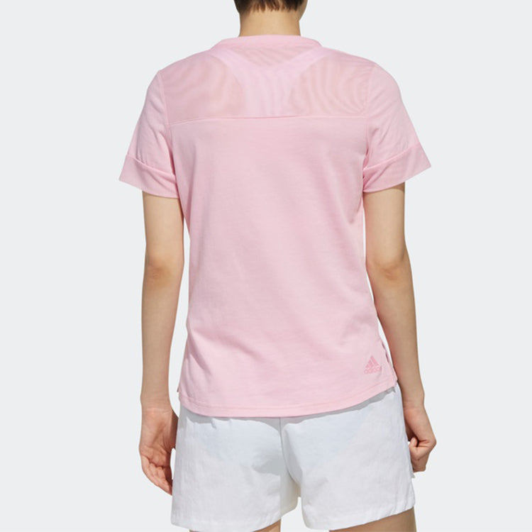 (WMNS) adidas Alphabet Logo Printing Sports Short Sleeve Pink DY8636