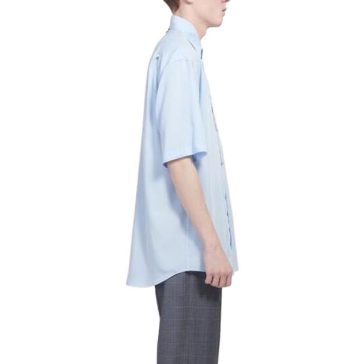 Balenciaga Short Sleeve Shirt 'Light Blue' 584019TFO024850