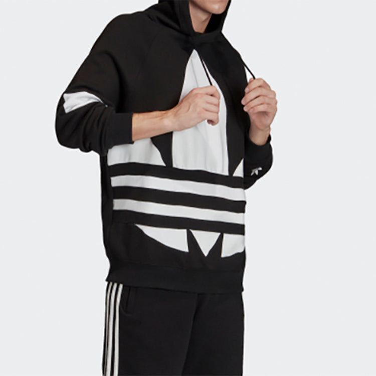 Men's adidas originals Large Logo Drawstring Black Pullover FM9908