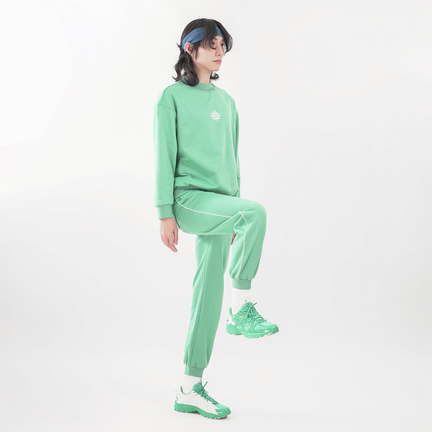 ASICS x 8ON8 Crossover Sports Loose Round Neck Pullover Couple Style Green 2203A123-300