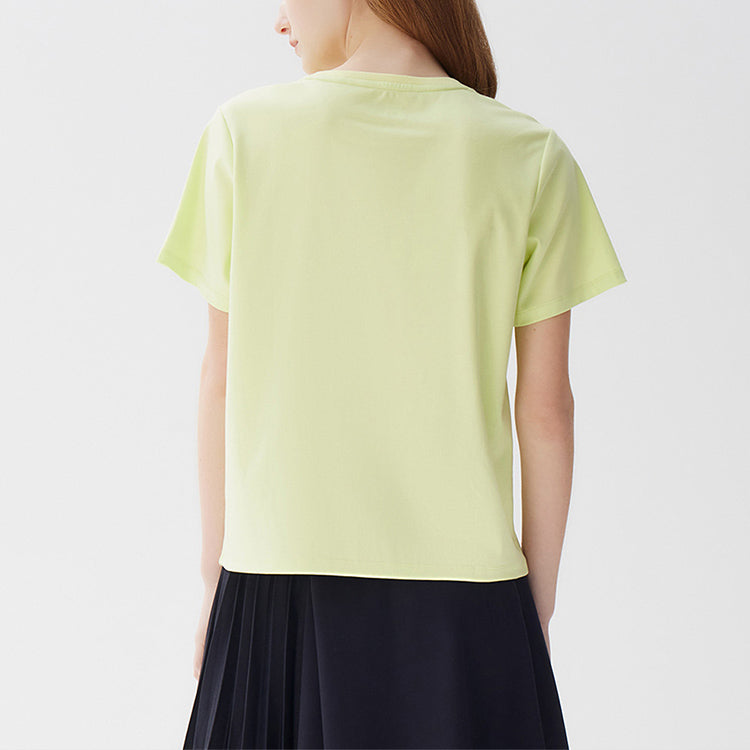 (WMNS) FILA Pure Cotton Round Neck Sports Short Sleeve Fluorescence Green F11W128101F-YE