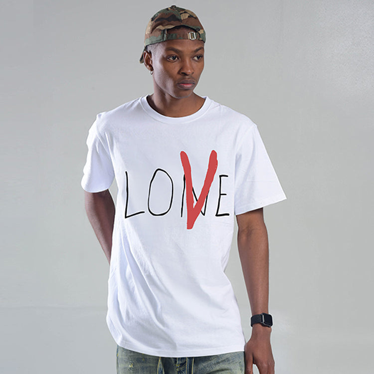 VLONE Love Tee Back Large Logo Short Sleeve Couple Style White Red VLTE18SS002