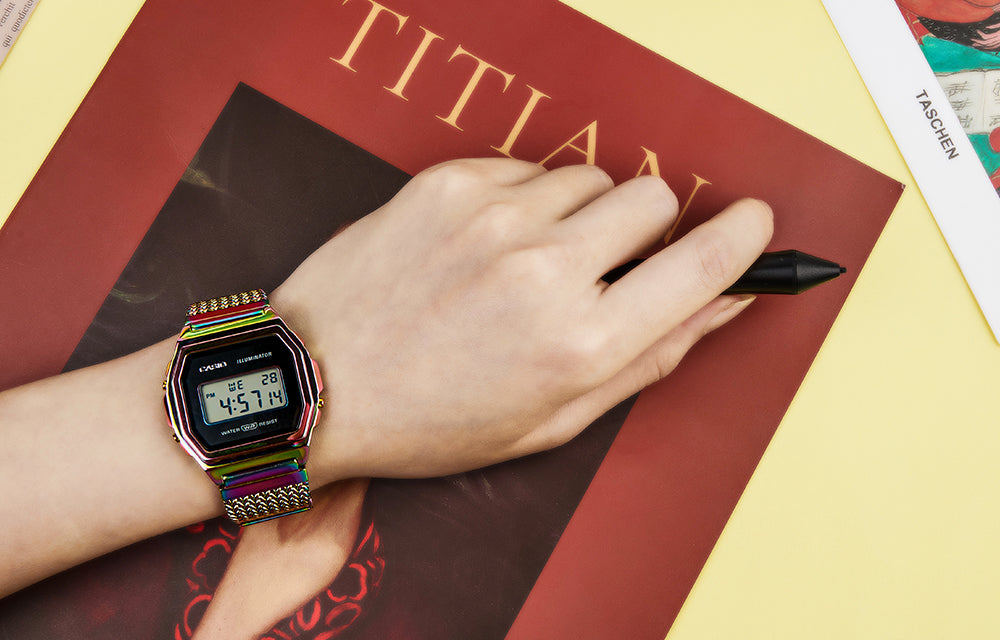 CASIO Vintage Premium Digital Watch 'Rainbow Special box ' A1000PRW-1PR