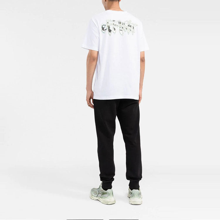 Men's Off-White SS22 Chest Classic Arrow Alphabet Printing Short Sleeve White T-Shirt OMAA027S22JER0150110