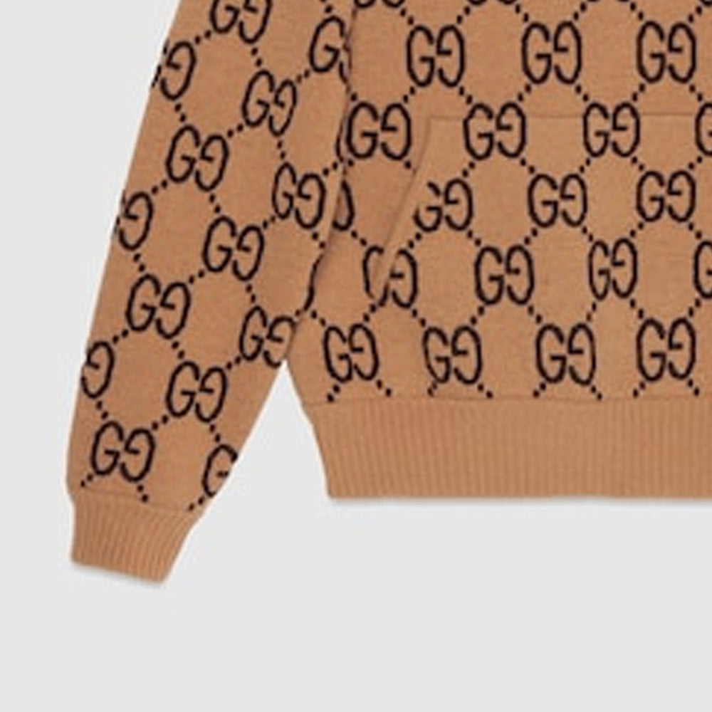 Gucci GG Wool Hooded Sweatshirt 'Camel Ebony' 770582-XKDSL-2667