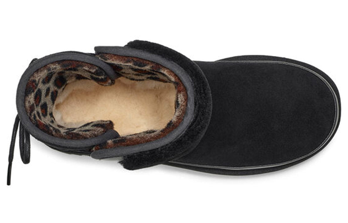 (WMNS) UGG Classic Leopard Lined Bow 'Black' 1105354-BLK