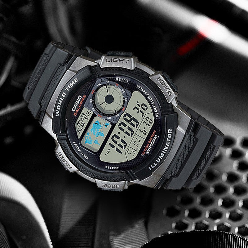 CASIO G Shock Quartz Sports Waterproof Mens Black Digital AE-1000W-1B