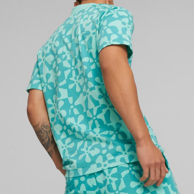 PUMA X Spongbob Printed Polo Shirt 'Teal' 620688-77