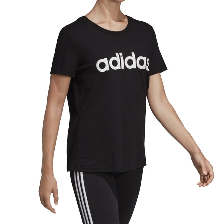 (WMNS) adidas Sports Stylish Short Sleeve 'Black White' DP2361