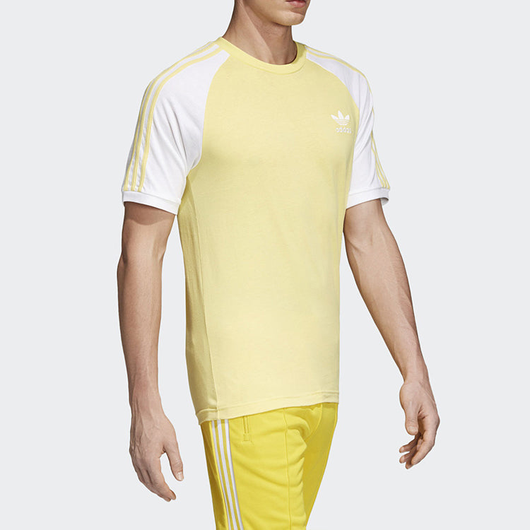 adidas originals Sports Round Neck Short Sleeve 72 Retro Yellow CW1207