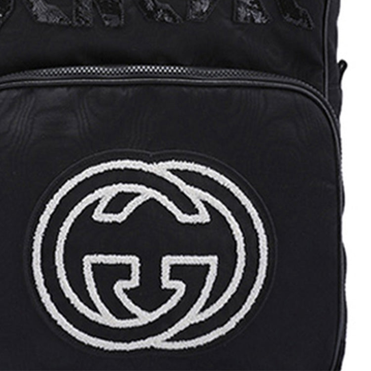 Gucci Retro Logo Printing Large Capacity schoolbag Backpack Unisex / Black 536724-9W8CX-1058