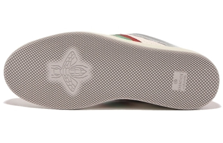 (WMNS) Gucci Screener Metallic Calfskin Web 'Silver Gold' 701103-AACEG-8143