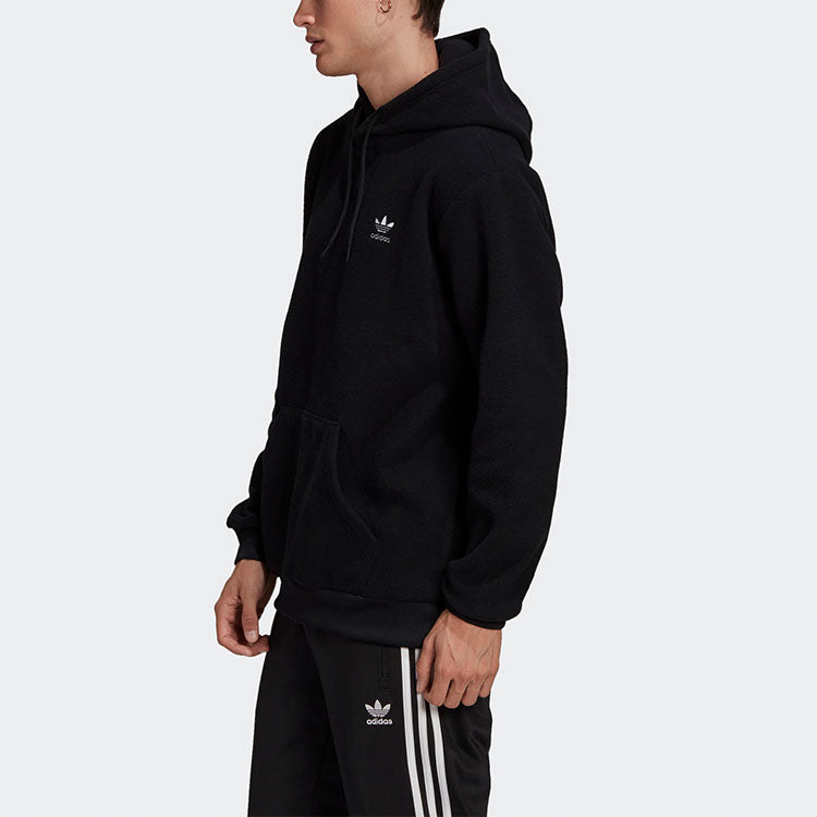 adidas originals Plrfleece Hoody Casual Sports Pullover Black GE5212