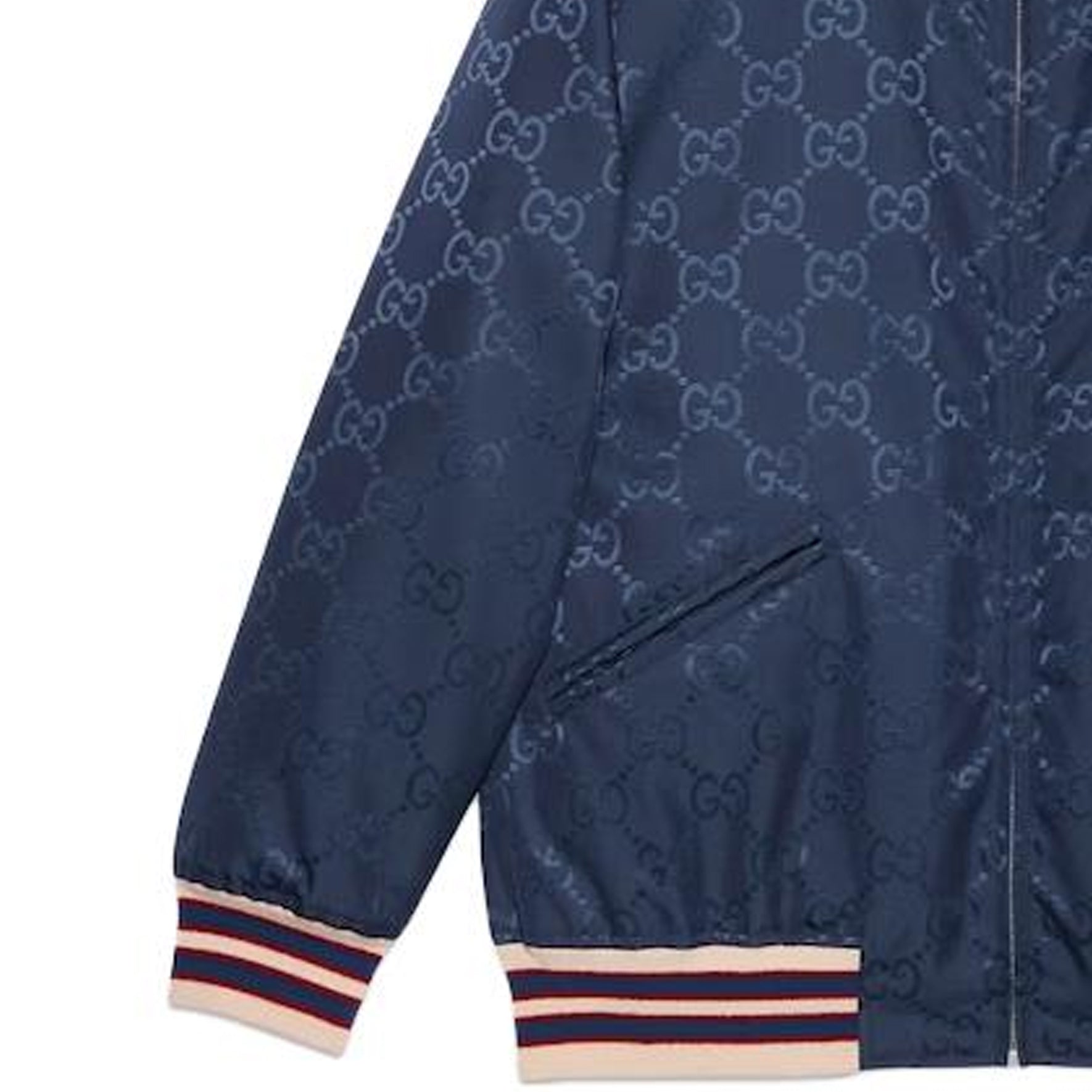 Gucci Nylon Canvas Reversible Zip Jacket 'Dark Blue Off White' 739810-ZANZ7-4348