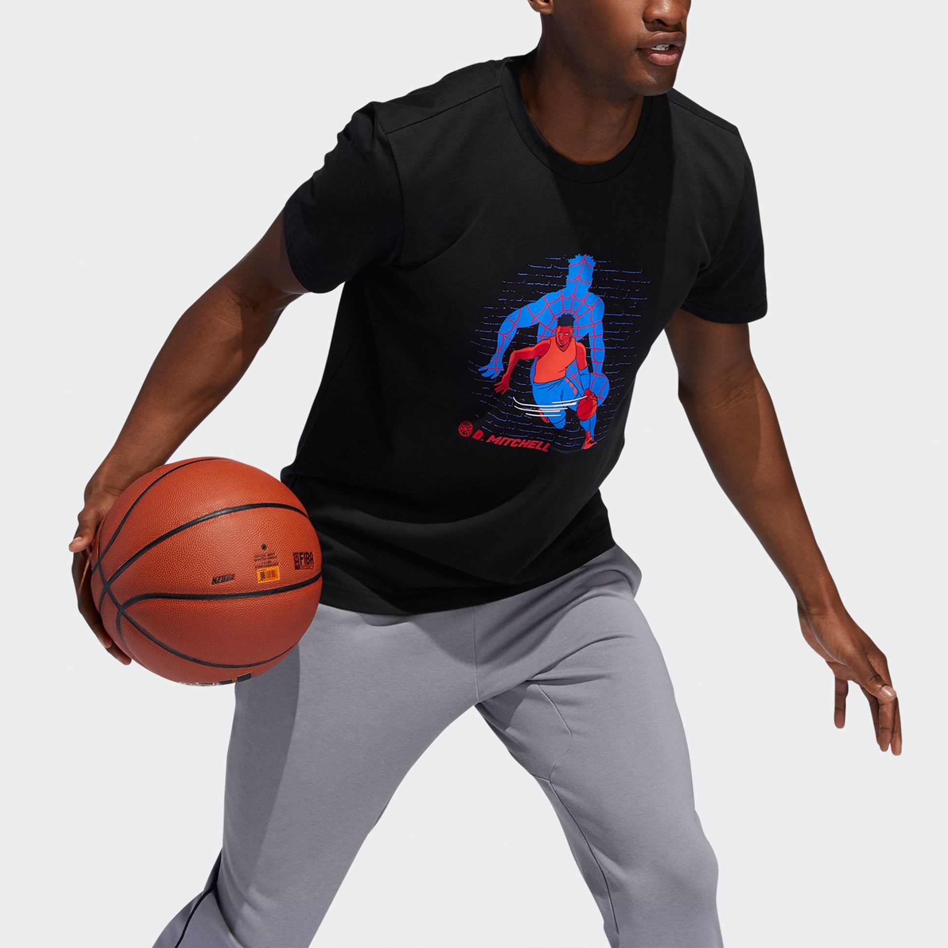 adidas x Marvel Spiderman Basketball T-Shirt 'Black' DX6894