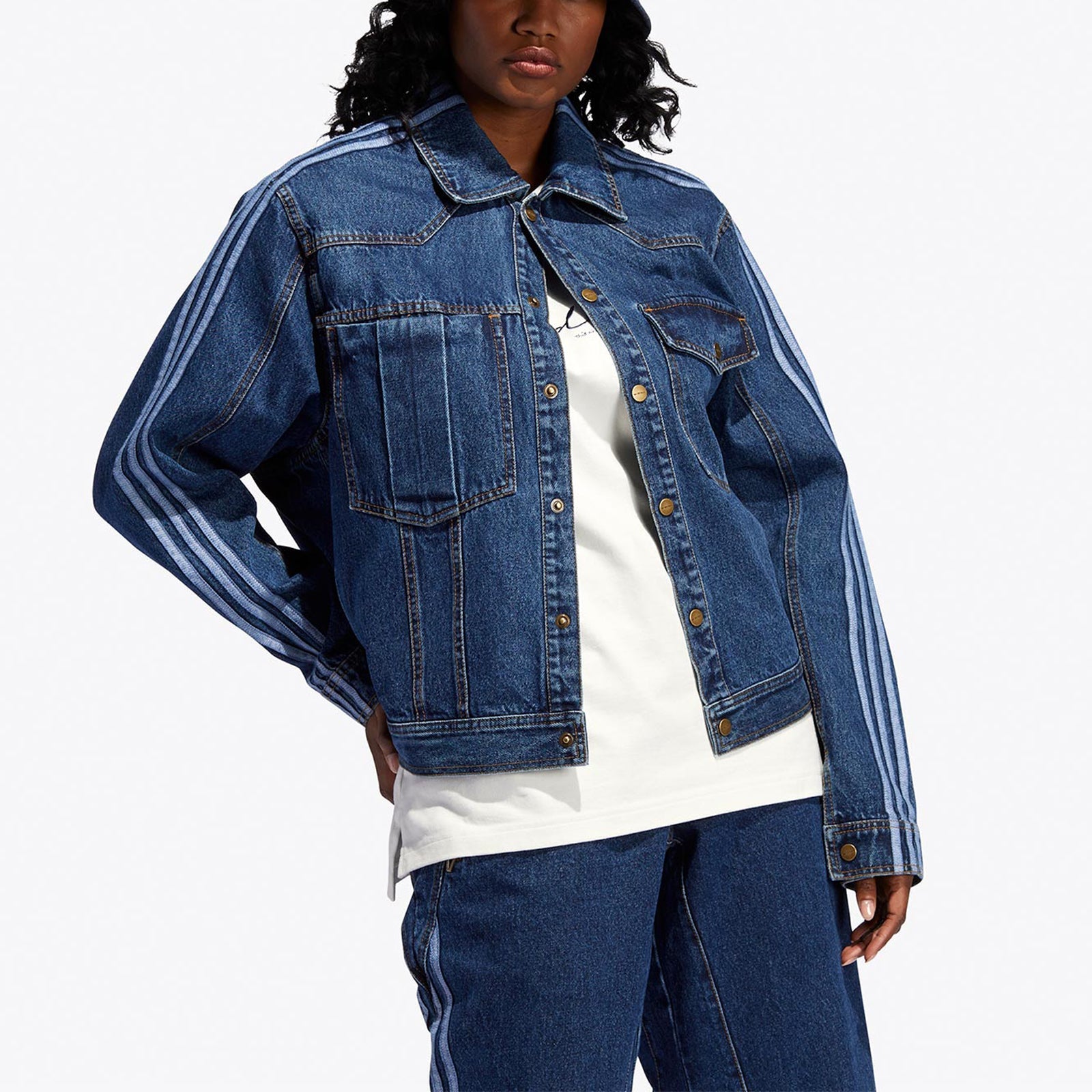 adidas originals x Ivy Park Crossover Casual Denim Blue Jacket HG6544