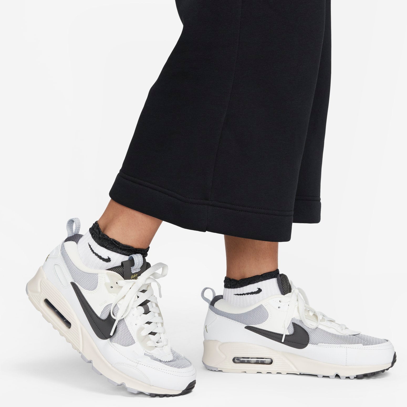 (WMNS) Nike Phoenix Fleece High-Waisted Cropped Sweatpants 'Black' FB8417-010