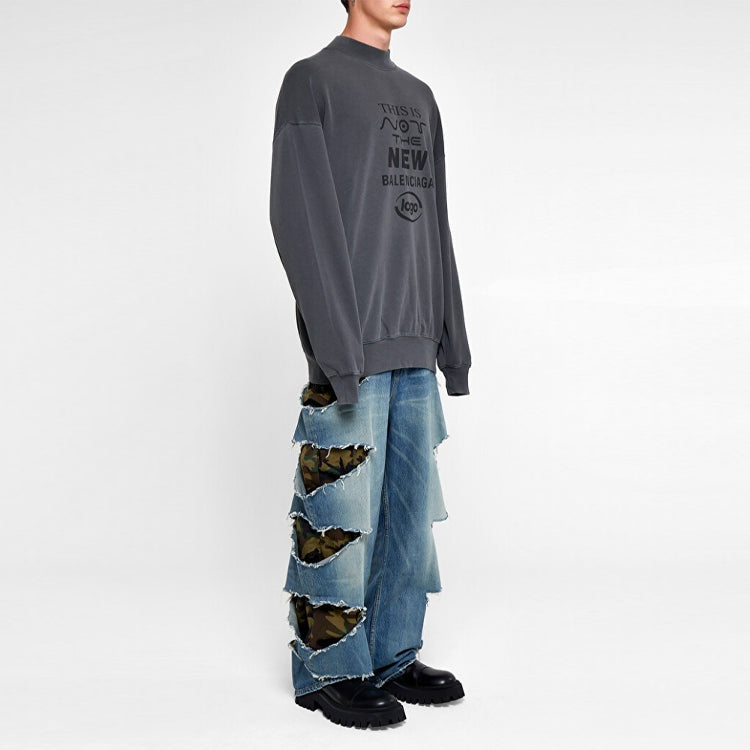 Balenciaga 'This Is Not The New Balenciaga Logo' Sweater 'Dark Grey' 652981TKVE41069