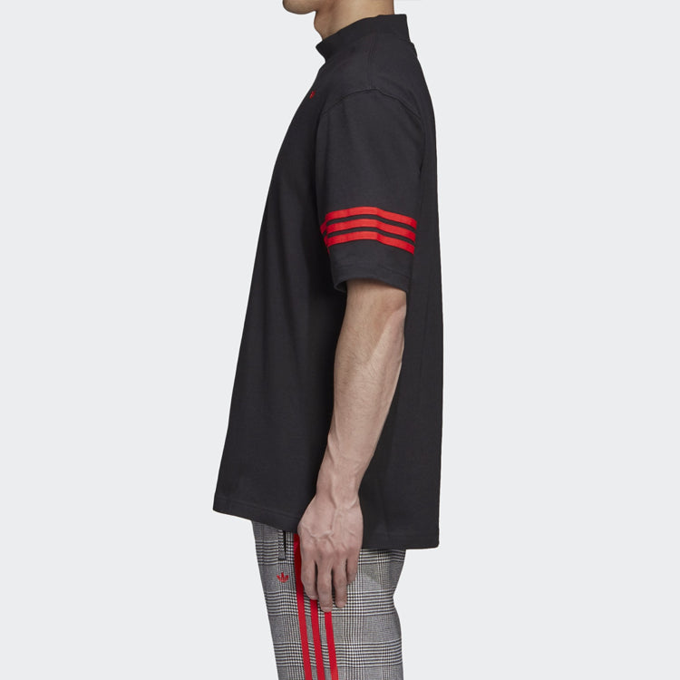 adidas originals x 424 R.Y.V. Tee Crossover ribbed High Collar Loose Short Sleeve Black FS6236